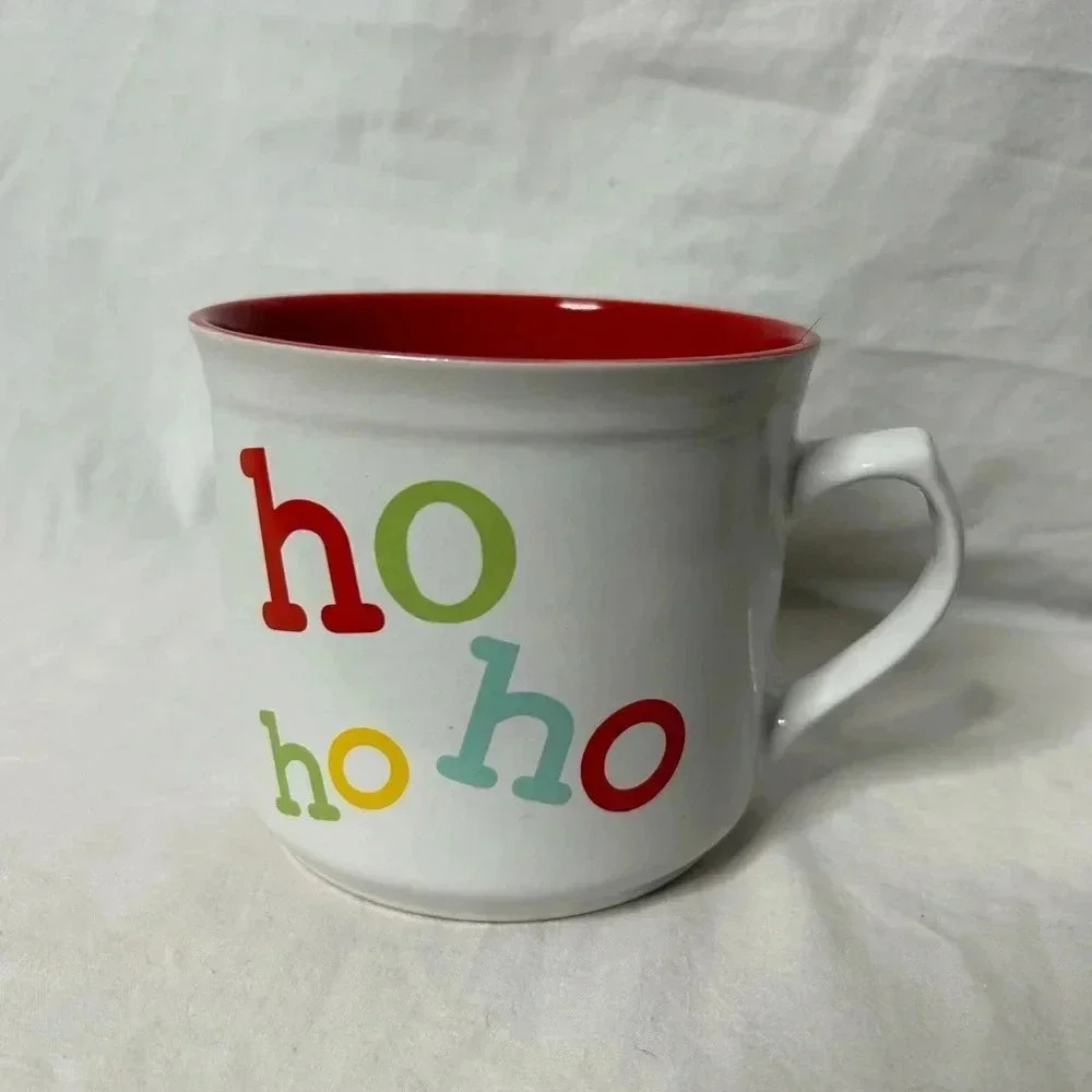 Christmas‎ Holiday mug “ho ho ho” print red white 22oz